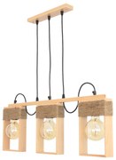 Lustra rustica cu 3 brate fabricata manual din lemn Rodos