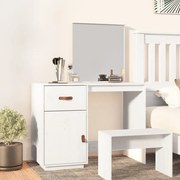 vidaXL Masă de toaletă, alb, 95x50x134 cm, lemn masiv de pin