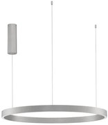 Lustra LED design circular cu iluminat sus si jos ELOWEN argintiu, diametru 80cm