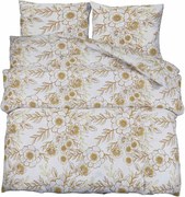 vidaXL Set cu husă de pilotă, alb și maro, 140x200 cm, bumbac