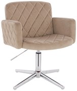 HR802CROSS Scaun Latte din Catifea cu Bază Cromata