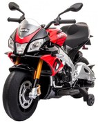 Motocicleta Electrica cu Acumulator Pentru Copii NOVOKIDS™ Aprilia Tuono Premium , 3-7 ani, Max 25 kg, Cu Sunete si Lumini frontale, MP3 USB, Pornire