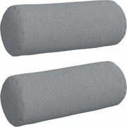 vidaXL Perne Bolster 2 pcs Gri deschis Ø 15 x 40 cm țesătură