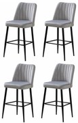 Set de scaune de bar Vento Cream and Black, 4 buc., 4 buc
