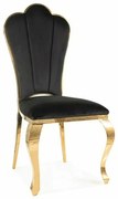 Scaun de bucătărie Motina Velvet, negru / auriu