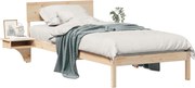 vidaXL Cadru de pat cu headboard Maro 100 x 200 cm Lemn de pin masiv