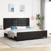 vidaXL Cadru de pat cu headboard Negru 200 x 200 cm Catifea