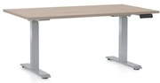Masa inaltime reglabila OfficeTech D, 120 x 80 cm, bază gri, stejar