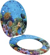 vidaXL Capac de toaletă cu închidere lentă Albastru Adânc de Mare