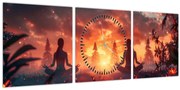 Tablou - Yoga în natură (cu ceas) (90x30 cm)