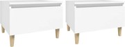 vidaXL Mese laterale, 2 buc., alb, 50x46x35 cm, lemn compozit