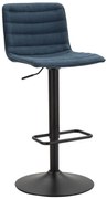 Mauro Ferretti  Scaun De Bar Înalt Negru Si Albastru cm 43X49,5X85,5-107 (Saz cm 61-82,5) Set 2 Bucati | Aosom Romania