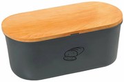 Cutie de pâine Kesper 85093 cu placă de tăiat,gri, 34 x 14 x 18 cm