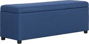 vidaXL Bancă cu compartiment de depozitare albastru, 116 cm, poliester