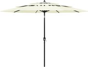 vidaXL Umbrelă de grădină cu 3 niveluri, stâlp aluminiu, nisipiu, 3 m
