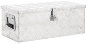 vidaXL Cutie de depozitare, argintiu, 70x31x27 cm, aluminiu