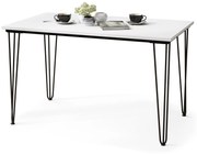 Mazzoni HAIRPIN S-120 Alb Mat - MASĂ LOFT PENTRU BUCĂTĂRIA SUFRAGERIE LIVING