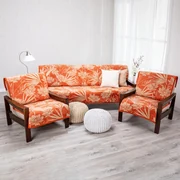 Cuverturi pentru canapea şi fotolii VILMA, bej-oranj 3+1+1