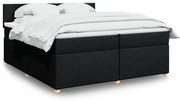 vidaXL Pat box spring cu saltea, negru, 200x200 cm, textil