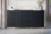 Comoda cu sertare Versper 160 cm - negru / aurii Picioare