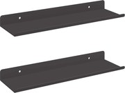 vidaXL Raft suspendat Pe perete 2 pcs Negru 30 x 9 x 2,5 cm Oțel