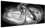 Tablou cu abstracțiune modernă în gri (120x50 cm)