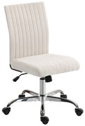 HOMCOM Scaun de birou fără accoudoirs, fauteuil de birou, înălțime reglabilă și pivotant 360°, 43 x 56 x 78-88 cm, crem | Aosom Romania