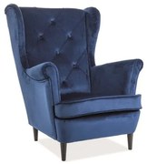Fotoliu Lady velvet bleumarin Blu86/wenge