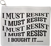 Portfard Cosmetice tip Plic, model I must restist, 23x18 cm, Alb, BEKZ®