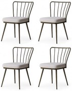 Set de scaune de sufragerie Yildiz Cream andBrown, 4 buc., 4 buc