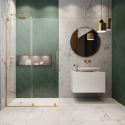 Paravan de dus tip Walk-in Radaway Furo SL auriu lucios-transparent 80 cm sticla securizata 8 mm stanga