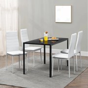 Juskys Set 4 scaune de sufragerie Loja - alb