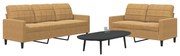 vidaXL Set de canapele cu perne, 2 piese, maro, catifea