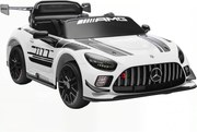 AIYAPLAY Mașinuță Electrică pentru Copii 3-8 Ani Mercedes-AMG 12V cu Telecomandă, Lumini LED, Roți de Transport, Alb | Aosom Romania