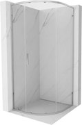 Mexen Exo cabina de duș semirotundă cu uși glisante 70 x 70 cm, transparentă, crom - 8131-070-070-01-00