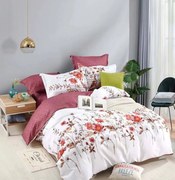 Lenjerie Din Bumbac Tip Finet 6 Piese Pentru Pat Dublu, Flowers