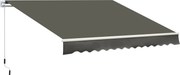Outsunny Copertină Pliabilă pentru Exterior, Copertină Tip Roll-Up cu Deschidere Manivelă, 350x250 cm, Gri | Aosom Romania