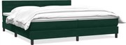 vidaXL Pat box spring cu saltea, verde închis, 180x220 cm, catifea