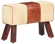 vidaXL Bancă Bok gimnastică maro 58cm piele naturală/lemn masiv mango