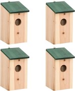 vidaXL Căsuțe de păsări, 4 buc., 12x12x22 cm, lemn