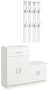 HOMCOM Mobilier de Hol cu Cuier din Lemn, Spațiu de Depozitare și Design Elegant, 100x32x187cm, Alb | Aosom Romania