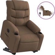 vidaXL Fotoliu electric rabatabil cu ridicare, maro, textil