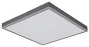 Plafoniera LED aluminiu argintiu, MDF gri DORO 45x45cm