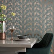 Tapet Astoria, Neo Mint Green and Gold Luxury Foil, 1838 Wallcoverings, 5.3mp / rola