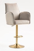 HR280W Scaun Latte din Catifea cu Bază Aurie