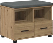 vidaXL Bancă pentru hol cu pernă Stejar Artizanal 60 x 38 x 46 cm