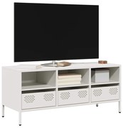 vidaXL Dulap TV, alb, 101,5x39x43,5 cm, oțel laminat la rece