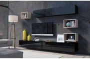 Mobilier living Calabria C31 BLACK (Negru + Stejar artisan) (fără iluminat). 1051573