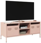 vidaXL Dulap TV, roz, 101,5x39x43,5 cm, oțel laminat la rece