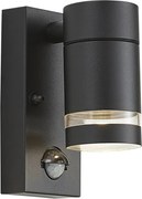 Lampă modernă de perete pentru exterior neagră IP44 cu senzor de mișcare - Ensam